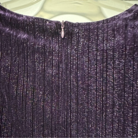 Entro Shimmering Eggplant Purple Mini Dress with Ruffle Sequence Detail - Picture 7 of 12
